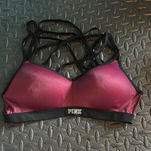 PINK Victoria's Secret Sports Bra Pink and Black